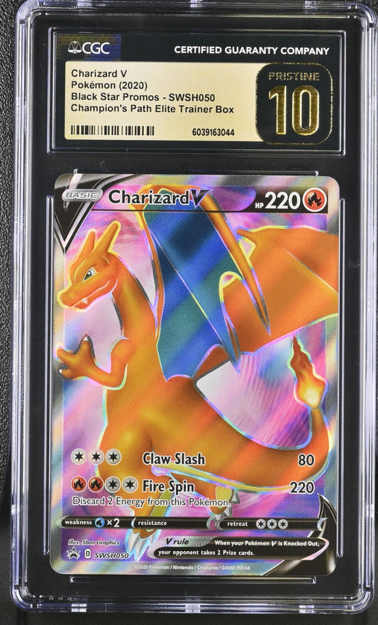 CGC 10 Pristine - Charizard V SWSH050 ETB Promo - Champions Path Pokemon TCG