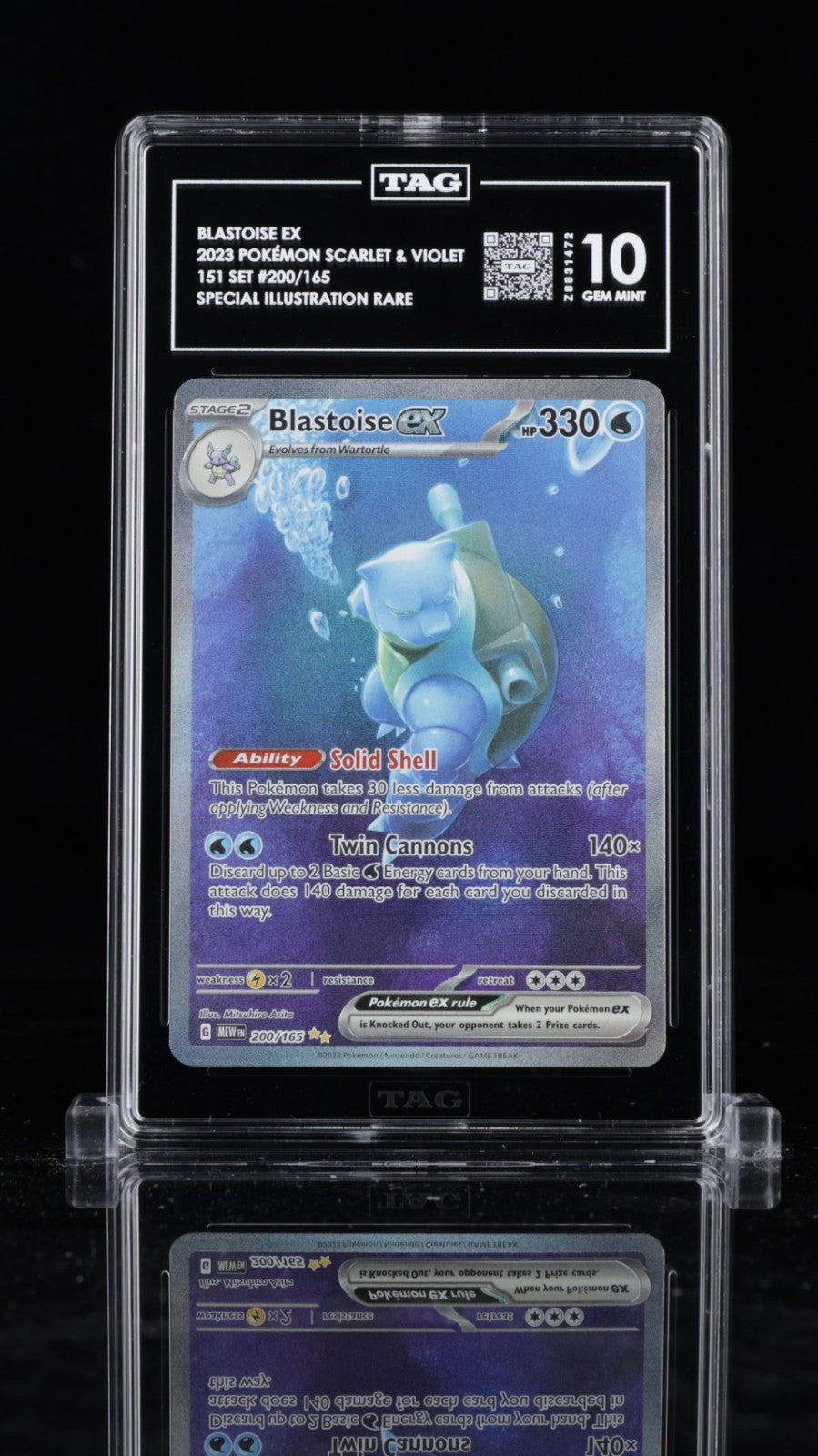 TAG 10 - Blastoise ex 200/165 Special Illustration Rare - Pokemon 151 English