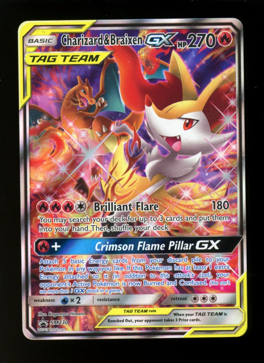 Charizard & Braixen GX SM230 Black Star Promo Tag Team Generations Coll. Pokemon