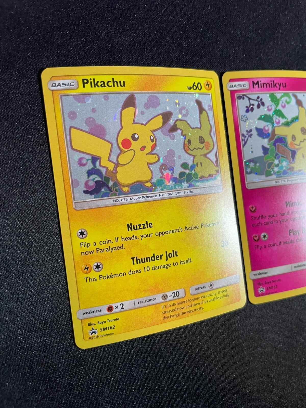 Pikachu SM162 & Mimikyu SM163 Holo Pokemon Sun & Moon Team Up Blister Promos NM