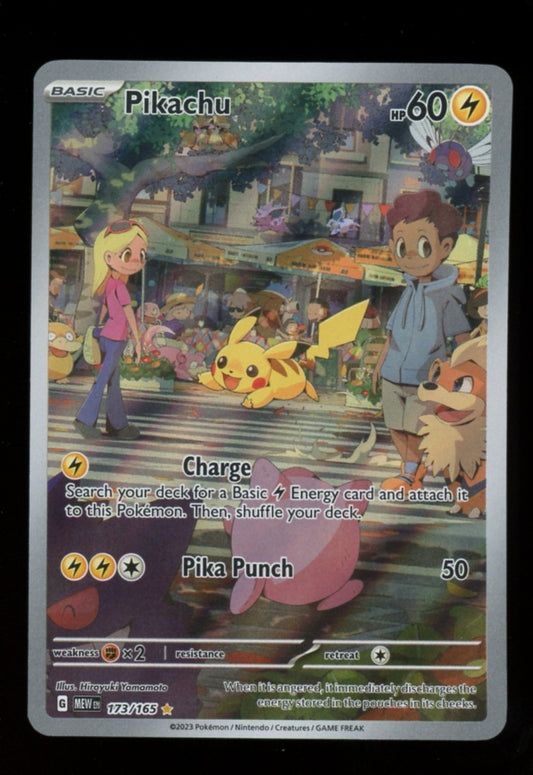 Pikachu 173/165 Illustration Rare Pokemon 151 Scarlet & Violet Mew EN ENGLISH NM