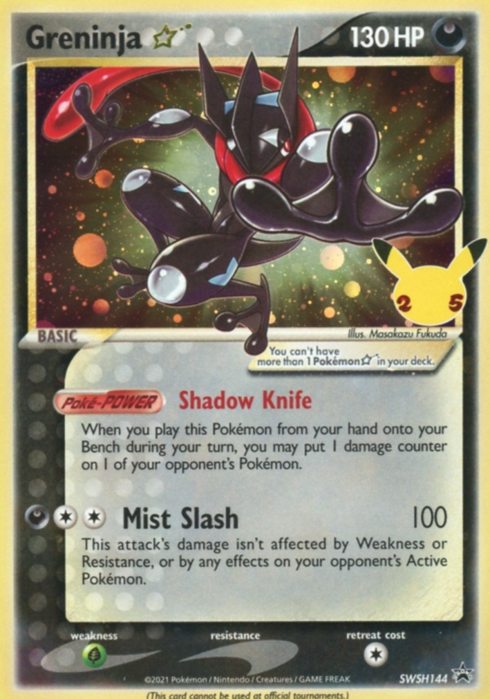 Gold Star Greninja SWSH144 Black Star Promo Celebrations ETB Pokemon 25th NM
