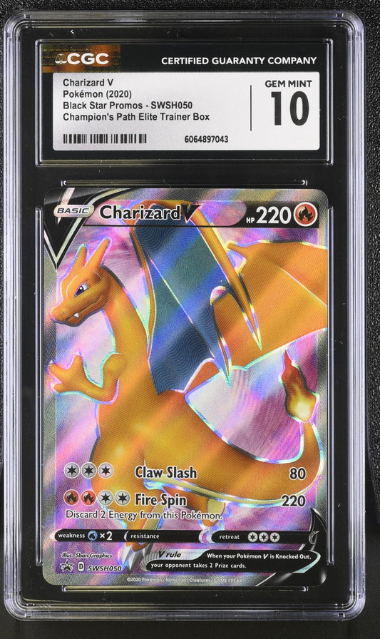 CGC 10 - Charizard V SWSH050 ETB Promo - Champion's Path Pokemon SWSH Gem Mint