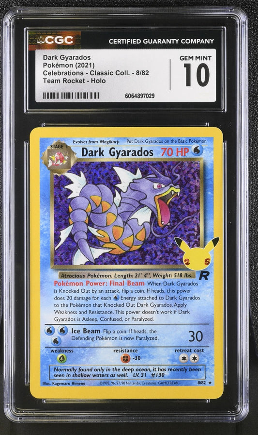 CGC 10 - Dark Gyarados 8/82 Holo Celebrations Classic Collection Pokemon 25th