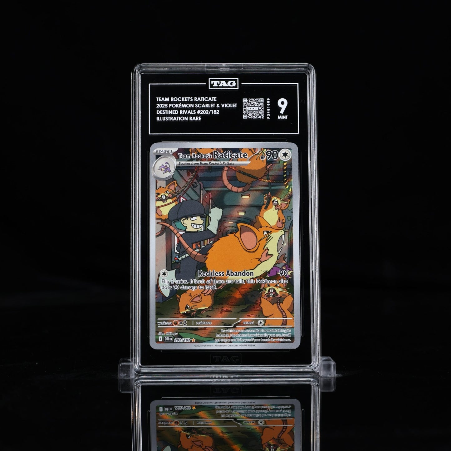 TAG 9 - Team Rocket's Raticate 202/182 Illustration Rare Pokemon Destined Rivals