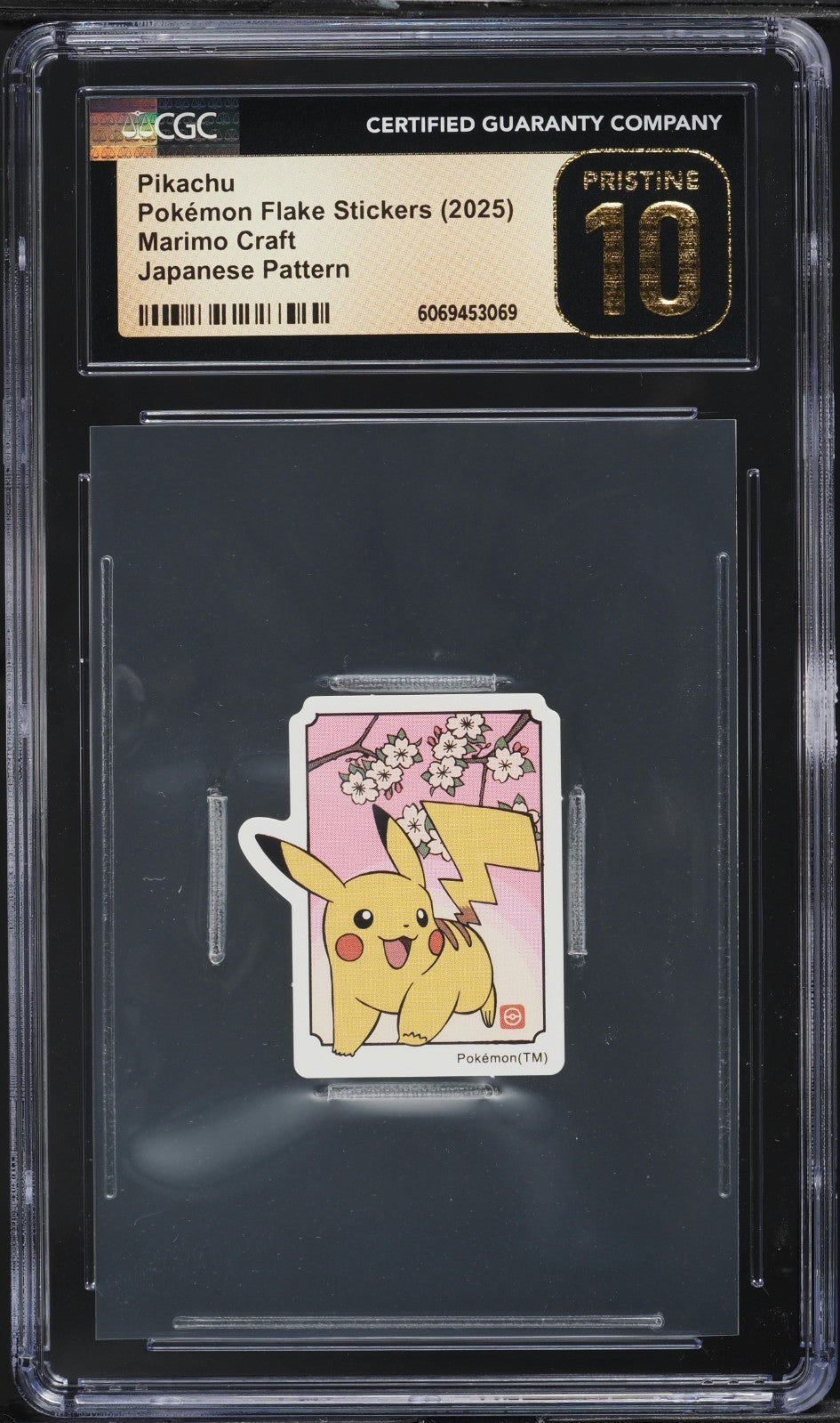 CGC 10 Pristine - Pikachu Japanese Pattern Sticker - Pokemon Marimo Craft 2025