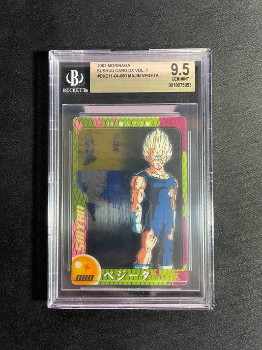BGS 9.5 - Majin Vegeta #080 - Morinaga Dragon Ball Z Wafer Cards Part 1 Gem Mint