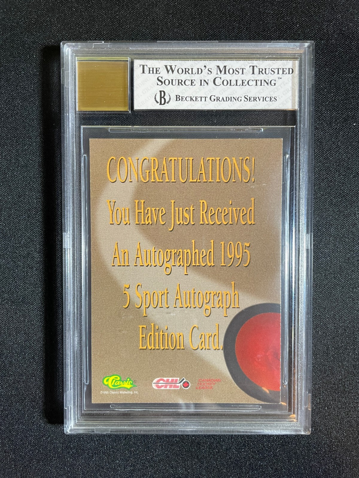 BGS 8 Auto 10 - Jarome Iginla #132 - 1995 Classic Five-Sport Autographs