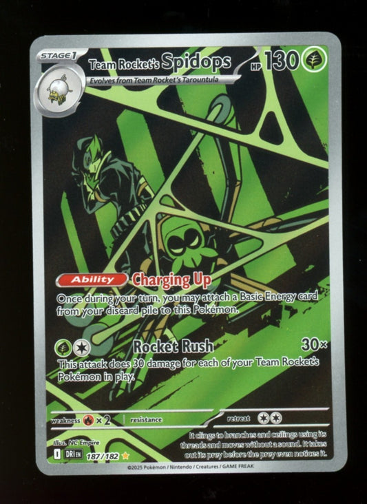 Team Rocket's Spidops 187/182 Illustration Rare - Pokemon Destined Rivals NM  #2