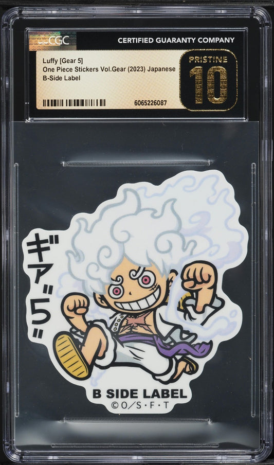 CGC 10 Pristine - Monkey D. Luffy Gear 5 B-Side Label Sticker One Piece Japanese