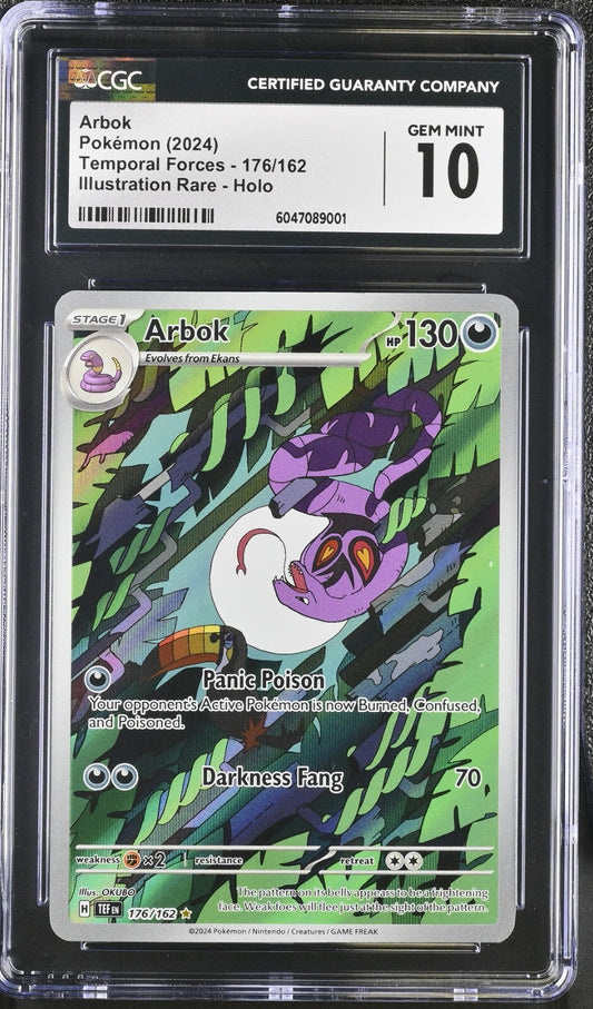 CGC 10 - Arbok 176/162 Illustration Rare - Temporal Forces Pokemon TCG Gem Mint