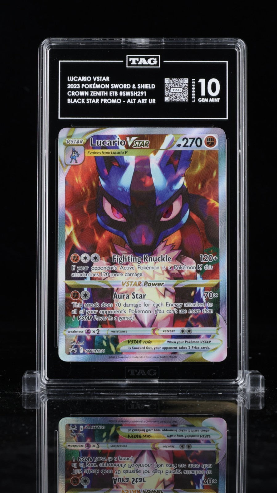 TAG 10 - Lucario VSTAR SWSH291 Black Star Promo - Crown Zenith ETB Pokemon TCG