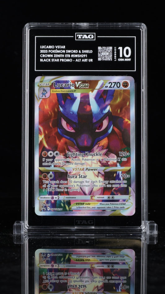 TAG 10 - Lucario VSTAR SWSH291 Black Star Promo - Crown Zenith ETB Pokemon TCG