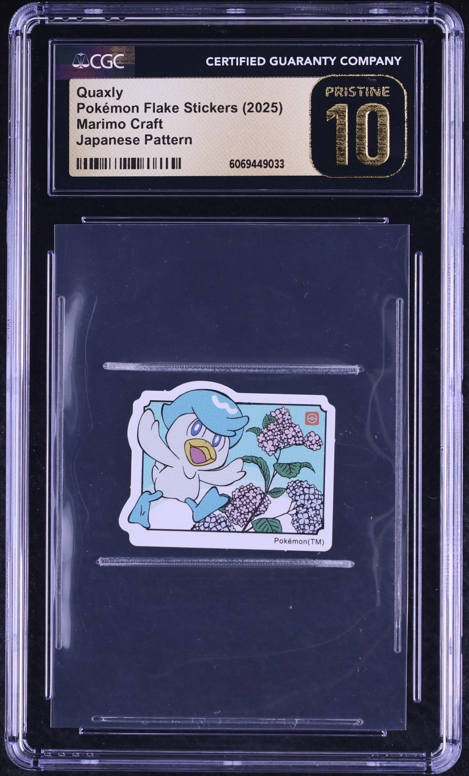 CGC 10 Pristine - Quaxly Japanese Pattern Sticker - Pokemon Marimo Craft 2025