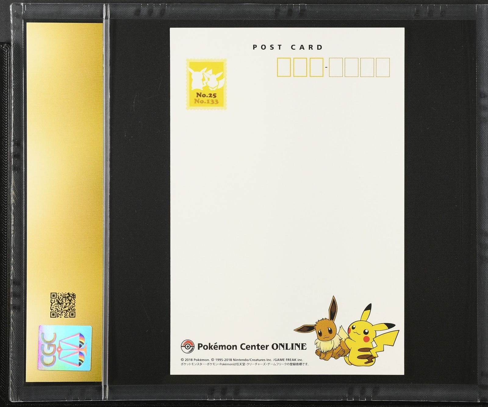 CGC 10 Pristine - Pikachu & Eevee - Pokemon Center Online Postcard Japanese