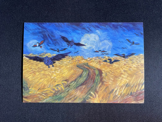 Pokemon Center Online Van Gogh Postcards - Corviknight Wheatfield - 6" x 4" NM