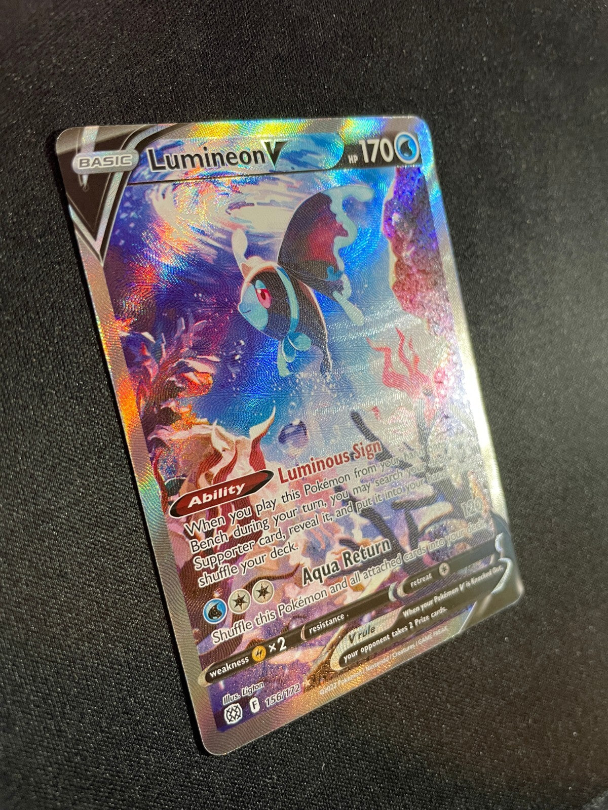 Lumineon V 156/172 Alternate Art - Brilliant Stars Pokemon Sword & Shield - NM