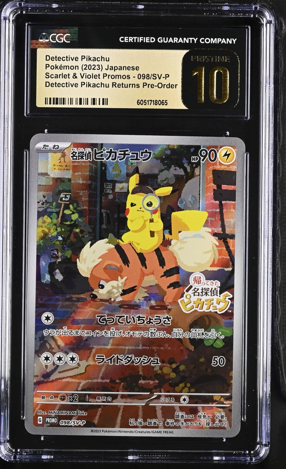 CGC 10 Pristine - Detective Pikachu 098/SV-P Pre-Order Promo Pokemon Japanese
