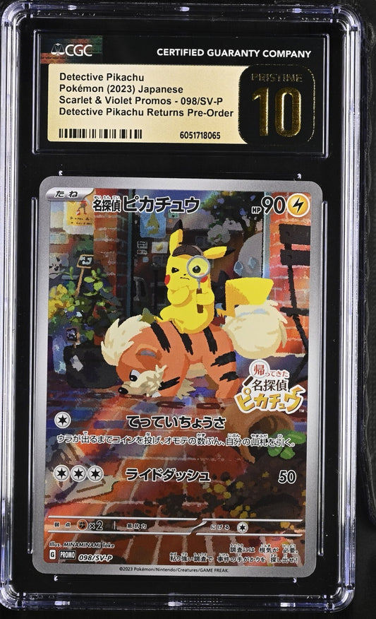 CGC 10 Pristine - Detective Pikachu 098/SV-P Pre-Order Promo Pokemon Japanese