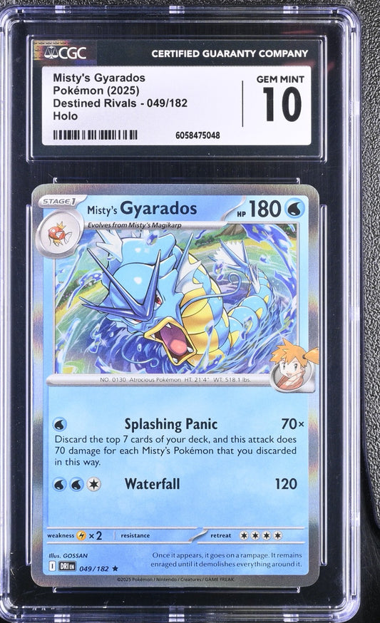 CGC 10 - Misty's Gyarados 049/182 Holo Rare - Pokemon Destined Rivals Gem Mint
