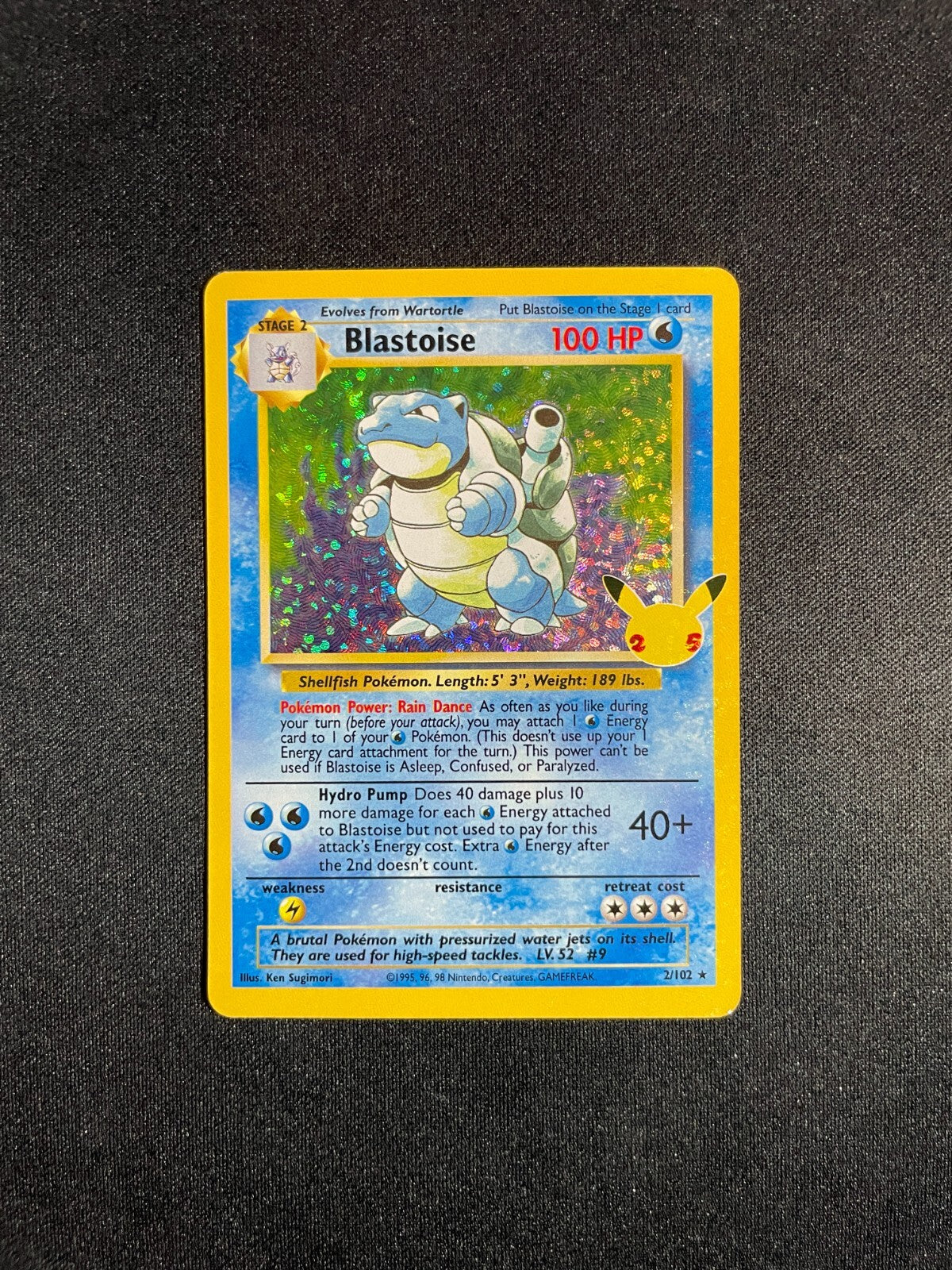 Blastoise 2/102 Holo Rare - Celebrations Classic Collection - Pokemon TCG - NM