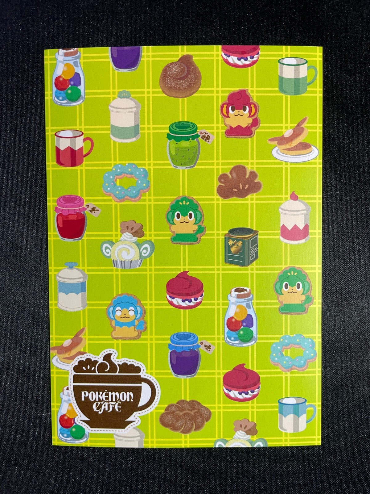 Pokemon Cafe Postcard - Pansage Pansear & Panpour Sweets - 5.8" x 4" NM