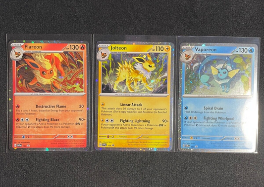 Flareon 167 Vaporeon 168 Jolteon 169 SVP Promos  Prismatic Evolutions Pokemon NM