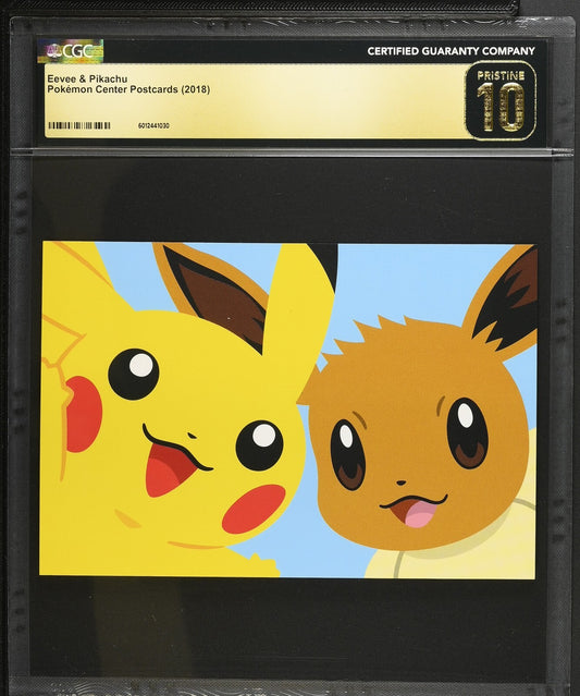 CGC 10 Pristine - Pikachu & Eevee - Pokemon Center Online Postcard Japanese