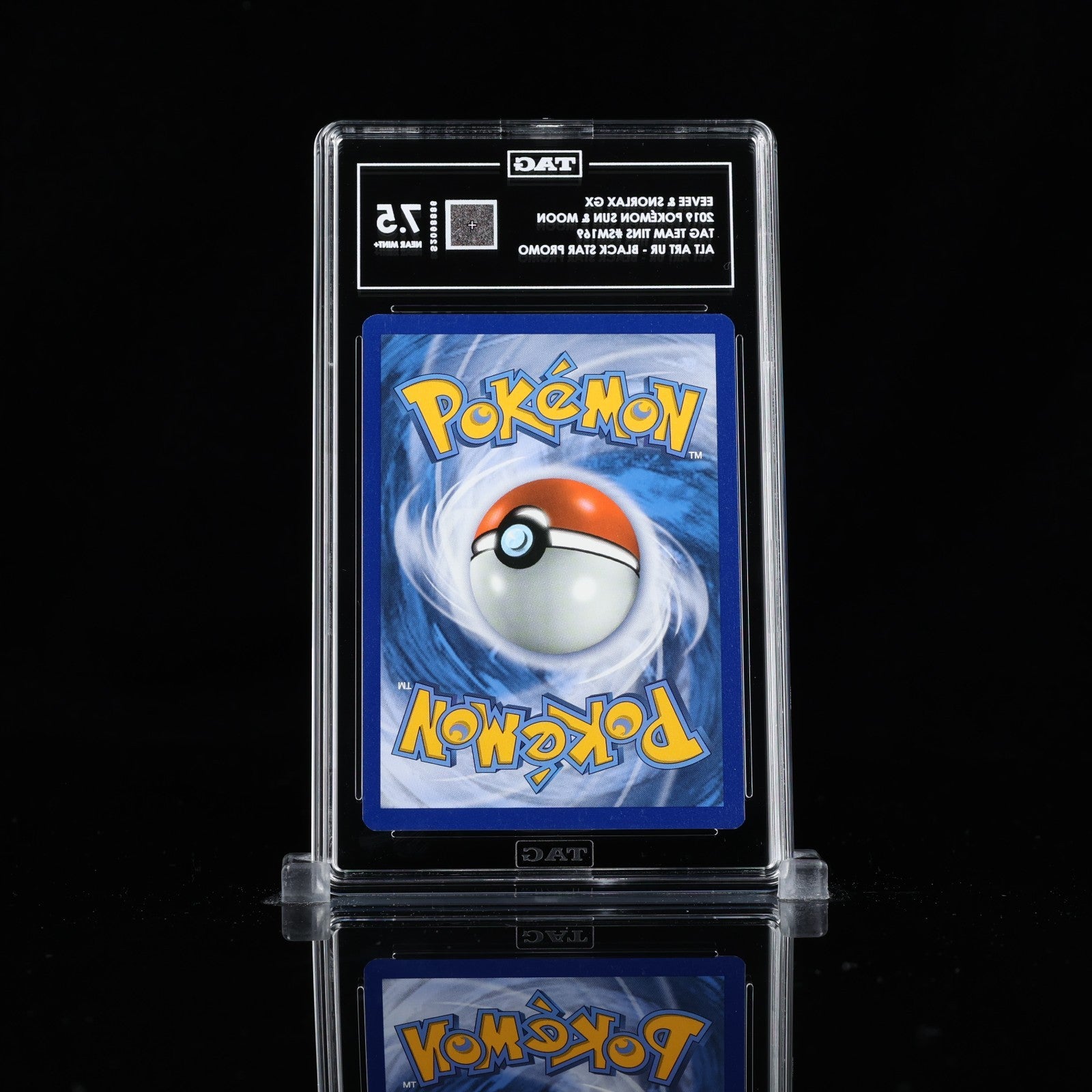 TAG 7.5 Eevee & Snorlax GX SM169 Black Star Promo Sun & Moon Tag Team Tin Komiya