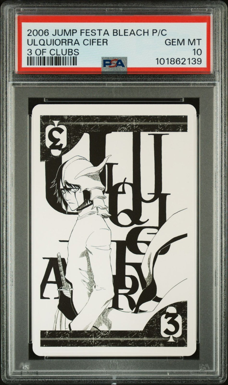 PSA 10 - Ulquiorra Cifer 3 of Clubs - Bleach Jump Festa 2006 Poker Playing Card