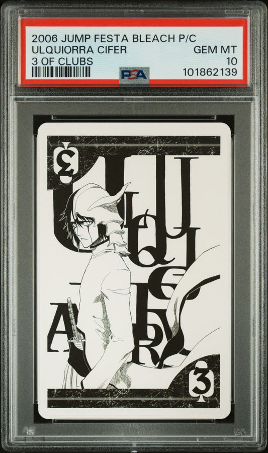 PSA 10 - Ulquiorra Cifer 3 of Clubs - Bleach Jump Festa 2006 Poker Playing Card
