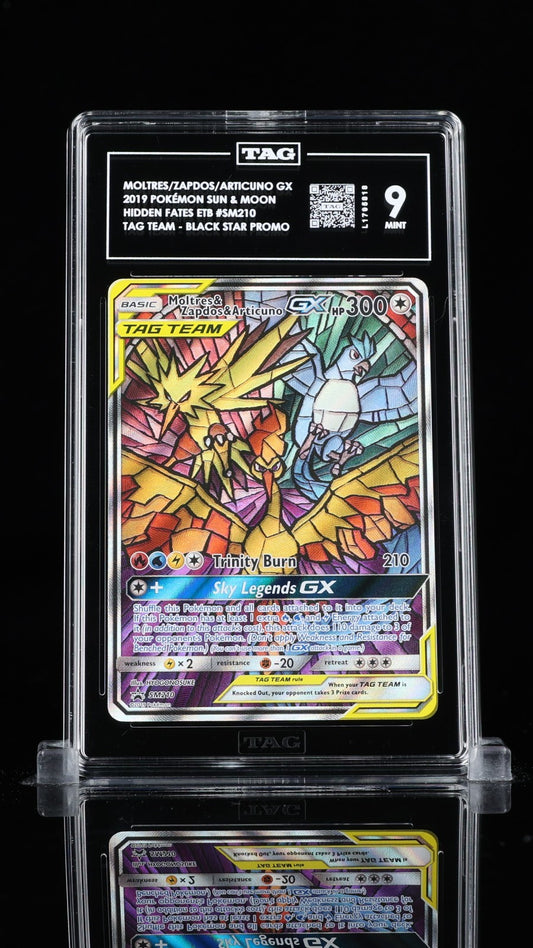TAG 9 - Moltres & Zapdos & Articuno GX SM210 Hidden Fates ETB Promo Pokemon TCG