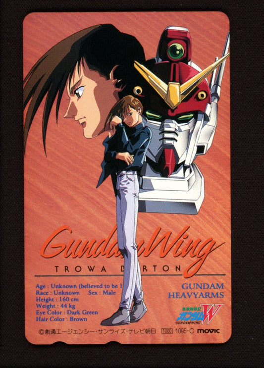 Gundam Wing Trowa Barton Phone Card - NTT Telephone Japanese Unused - NM