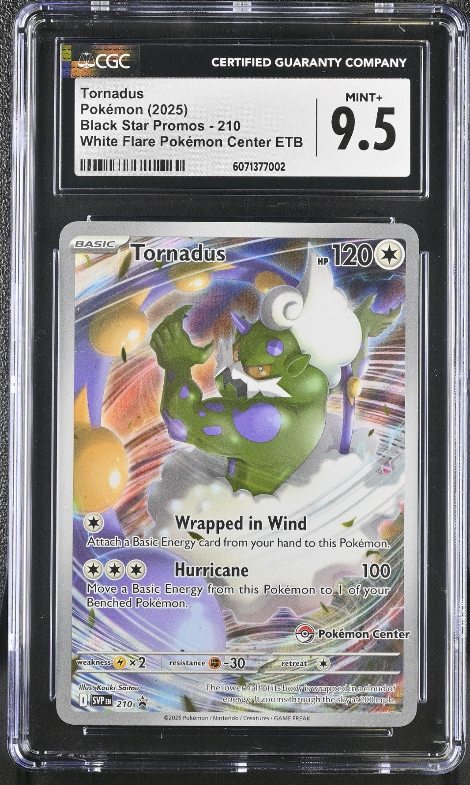 CGC 9.5 - Tornadus 210 SVP Pokemon Center Stamped - White Flare Pokemon ENGLISH