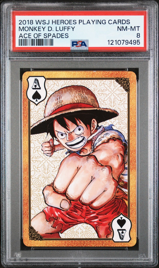 PSA 8 - Monkey D. Luffy - Weekly Shonen Jump Heroes Playing Cards 2018 One Piece