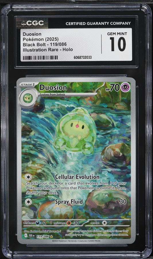 CGC 10 - Duosion 119/086 Illustration Rare - Pokemon Black Bolt ENGLISH Gem Mint