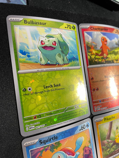 Pikachu Bulbasaur Charmander & Squirtle - Pokemon 151 Costco Mini Tin Promos  NM