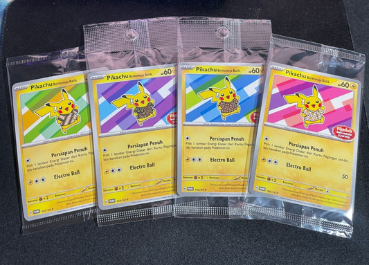 Pikachu Berkemeja Batik 101 154 155 190/SV-P Pokemon Indonesian Exclusive SEALED