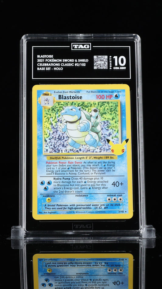 TAG 10 - Blastoise 2/102 - Celebrations Classic Collection Pokemon 25th Gem Mint
