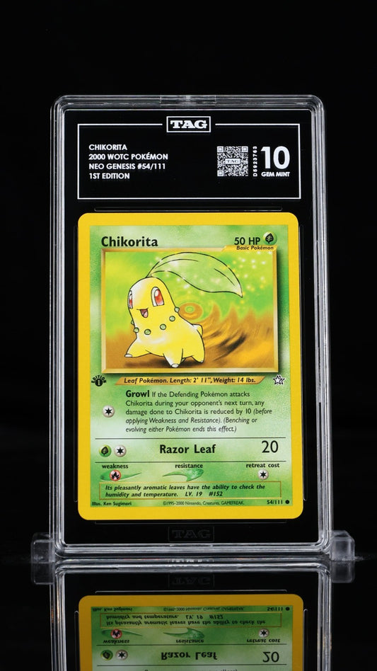 TAG 10 - Chikorita 54/111 1st Edition Common - Pokemon Neo Genesis WOTC Vintage