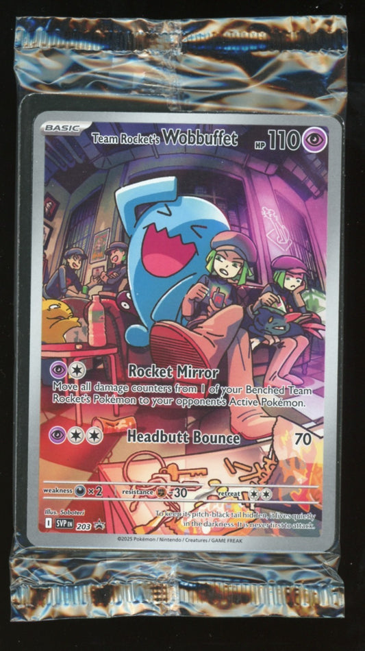 Team Rocket's Wobbuffet 203 SVP - Pokemon Destined Rivals ETB Promo - SEALED