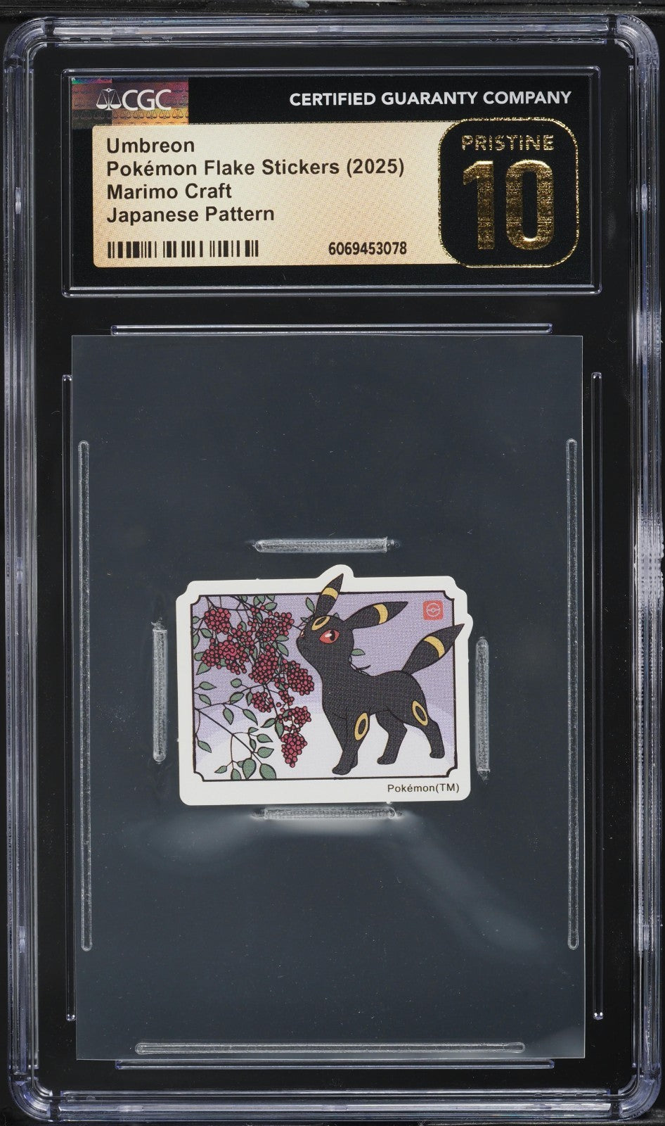 CGC 10 Pristine - Umbreon Japanese Pattern Sticker - Pokemon Marimo Craft 2025