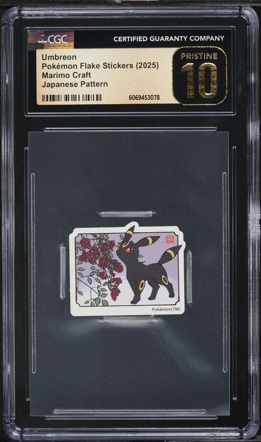 CGC 10 Pristine - Umbreon Japanese Pattern Sticker - Pokemon Marimo Craft 2025