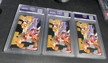 RESERVED PSA 8/9 Lot Kenpachi Grimmjow & Yoruichi Bleach Jump Festa 2006 Poker