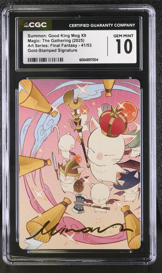 CGC 10 - Good King Mog XII 41/53 Stamped Signature Final Fantasy MTG Art Series