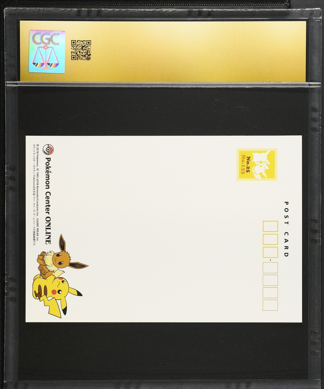 CGC 10 Pristine - Pikachu & Eevee - Pokemon Center Online Postcard Japanese