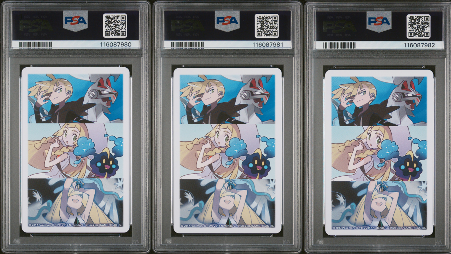 PSA 10 Sequential - Lillie Cosmog Lunala & Solgaleo Hearts Set - Pokemon Poker
