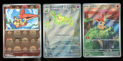 Victini 208 SVP & Reuniclus 212 SVP Promos - Pokemon Black Bolt White Flare - NM