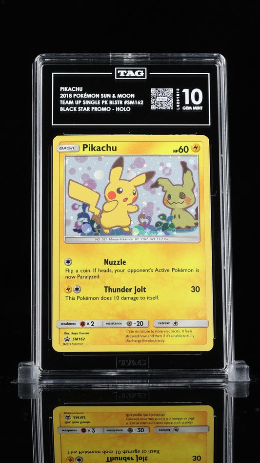 TAG 10 - Pikachu SM162 Holo Pokemon Sun & Moon Team Up Blister Promo Gem Mint