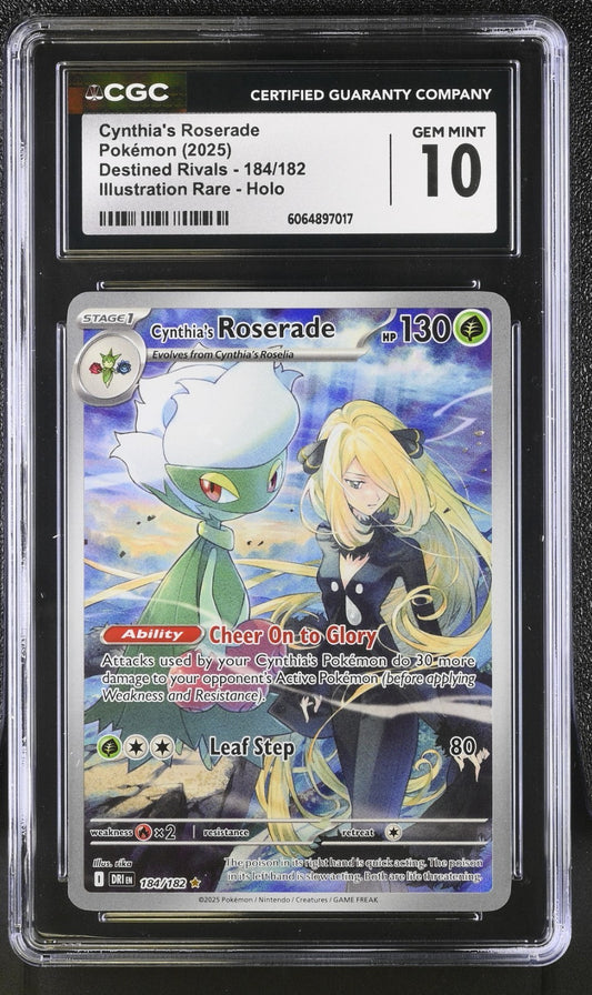 CGC 10 - Cynthia's Roserade 184/182 Illustration Rare - Pokemon Destined Rivals